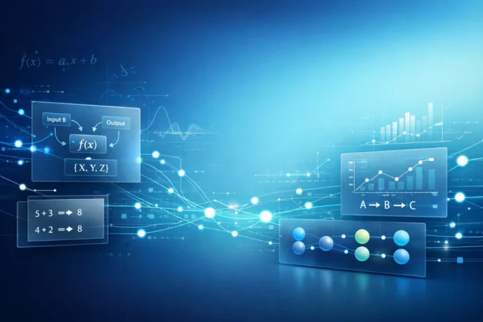 Multpo Definition, Uses and Practical Examples Abstract blue tech interface showing formulas, data flows, and charts illustrating function process.